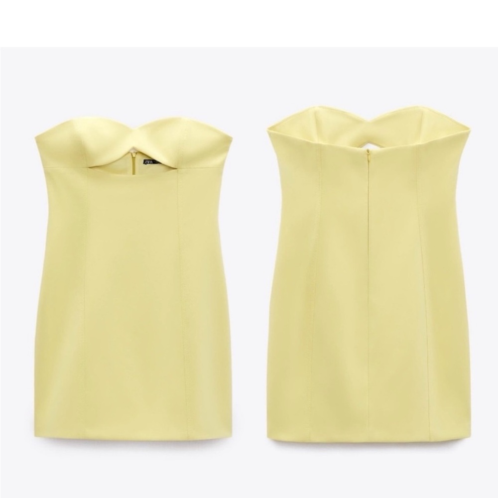 COPY - ISO: Zara strapless cut out dress yellow mini dress
